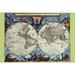 Stereographic Map of the World Theatrum Orbis Terrarum by Joan Blaeu (36 x 24)