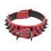 Pet Products with Black Sharp Spikes Studded Adjustable for Large Dog Pitbull Mastiff Anti-Bite Dog Collars Pet Collar Neck Strap RED L