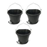 Farm Innovators 18 Quart 90 Watt Rubber Flat Back Heated Bucket (3 Pack)