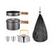 5Pcs Camping Cookware Set Camping Pot Pan and Kettle with Storage Bag Outdoor Cook Gear for Hiking Travel Equipment Supplies Gray