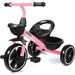 KRIDDO TC003-Pink KRIDDO Kids Tricycles Age 24 Month to 4 Years Gift Toddler Trike for 2.5 to 5/ 2-4 Year Olds Pink