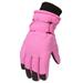 Rbaofujie Winter Kids Ski Gloves Boys Girls Cold Weather Snow Glove Waterproof Ski Snowboard Gloves With Fleece Lining Gloves For Kids Pink