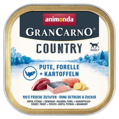 Sparpaket: 44x150g animonda GranCarno Adult Country Pute, Forelle & Kartoffel Hundefutter nass
