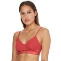 Tommy Hilfiger Womens UW0UW03157 TH Seacell Lightly Lined Bralette Bra - Red Cotton - Size 36B