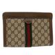 GUCCI GG Canvas Web Sherry Line Clutch Bag Beige Red Green 89.01.001 Auth 48199