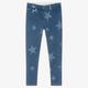 Stella Mccartney Kids Teen Girls Blue Star Print Skinny Jeans