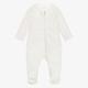 Absorba Ivory Organic Cotton Velour Cloud Babygrow