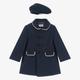 Sarah Louise Boys Navy Blue Coat & Hat Set