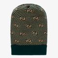 Gucci Green & Beige Gg Wool Hat