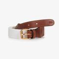 Zaccone White Cotton & Leather Mouse Belt