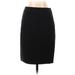 Ann Taylor LOFT Casual Pencil Skirt Knee Length: Black Print Bottoms - Women's Size 2 Petite