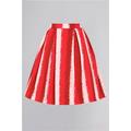 Collectif Womenswear Marilu Stardust Stripe Swing Skirt - UK 16 Red