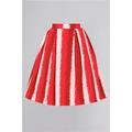 Collectif Womenswear Marilu Stardust Stripe Swing Skirt - UK 12 Red
