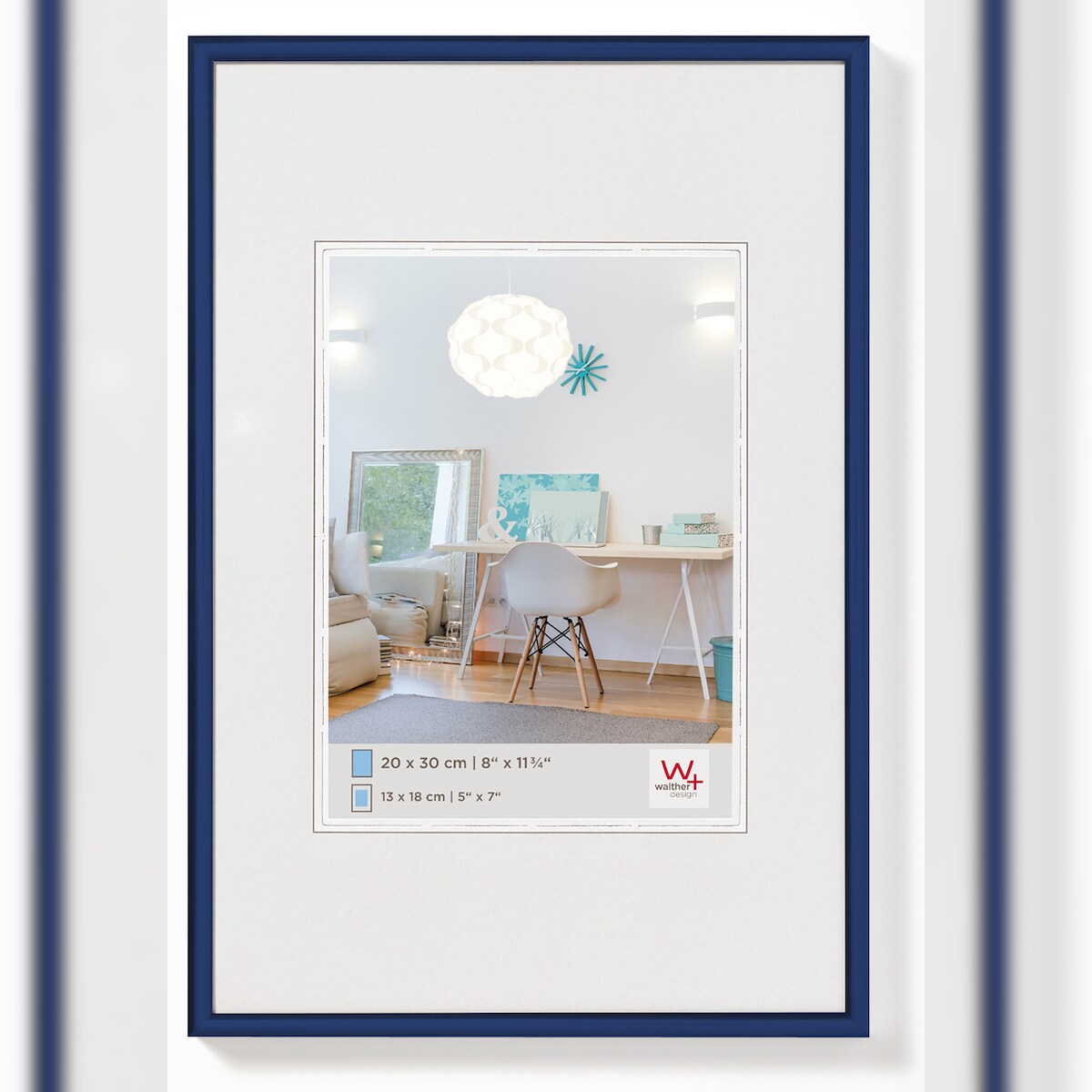 walther + design Lifestyle Kunststoff Bilderrahmen 18x24 cm BLAU Image