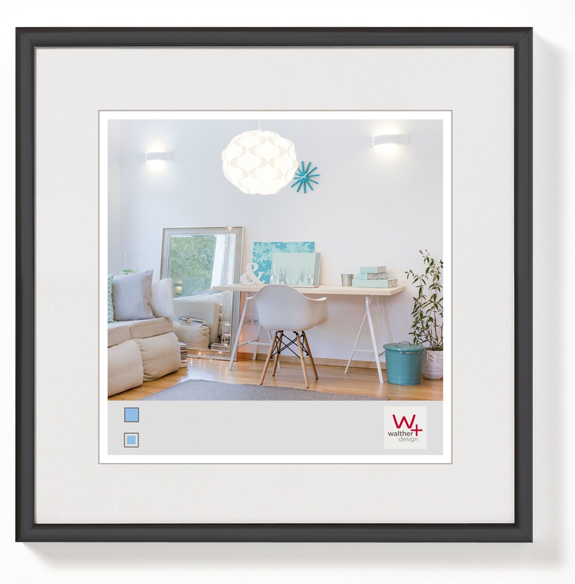 walther + design Lifestyle Kunststoff Bilderrahmen 15x15 cm SCHWARZ Image