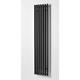 390mm (w) x 1300mm (h)"Titan" Curved Black Vertical D-Profile Designer Radiator