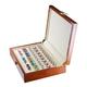 Ganekihedy Glass Cufflinks Box 20-30Pairs Capacity Rings Jewelry Box Painted Wooden Collection Display Box Storage Jewelry Display Box for Men