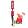 Cordless Hand Blender: Rechargeable Cordless Immersion Blender Handheld, 21-Speed & 3-Angle Adjustable with 304 Stainless Steel Blades for Milkshakes | Smoothies | Soup| Puree | Baby Food (Red)