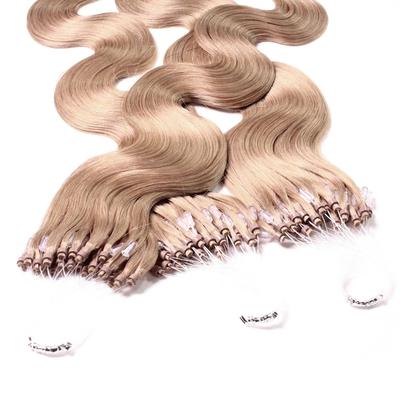 hair2heart Microring Extensions Echthaar #8/01 Hellblond Natur-Asch 0.5g 50cm Hellbraun Damen