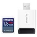 Samsung PRO Ultimate SD-Karte, 128 GB, UHS-I U3, Full HD & 4K UHD, 200 MB/s Lesen, 130 MB/s Schreiben, Speicherkarte für Kamera, PC, Drohne oder Action-Cam, Inkl. USB-Kartenleser, MB-SY128SB/WW