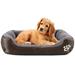 Tucker Murphy Pet™ Goncalves Bolster Dog Bed Polyester/Fleece in Brown | Large (37.4" W x 29.5" D x 5" H) | Wayfair