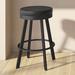 Brayden Studio® Jamieson Swivel Counter & Bar Stool Leather in Black/Brown | Counter Stool (26.25" Seat Height) | Wayfair