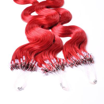 hair2heart - Microring Extensions Echthaar #0/44 Rot-Intensiv 1g Haarextensions 25 ct Pink Damen