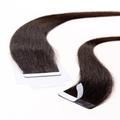 hair2heart - Tape Extensions Echthaar #5/0 Hellbraun Haarextensions Schwarz Damen