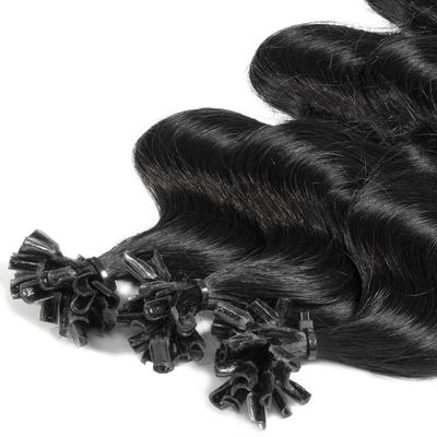 hair2heart - Bonding Extensions Premium Echthaar #4/0 Mittelbraun 0,8g Haarextensions 25 ct Schwarz Damen (36.89 € / 1 ct) Image