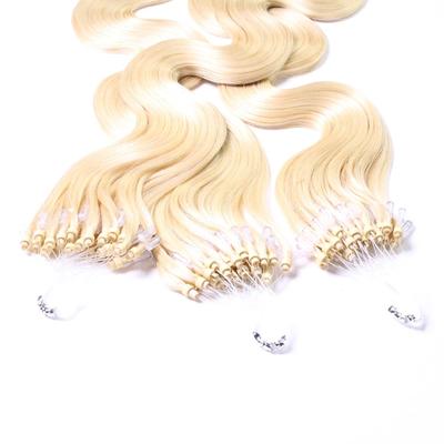 hair2heart Microring Extensions Echthaar #10/0 Hell-Lichtblond 1g 60cm Nude Damen