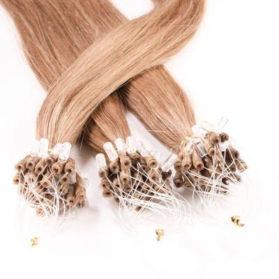 hair2heart - Microring Extensions Echthaar #8/01 Hellblond Natur-Asch 0.5g Haarextensions 25 ct Hellbraun Damen (26.79 € / 1 ct)