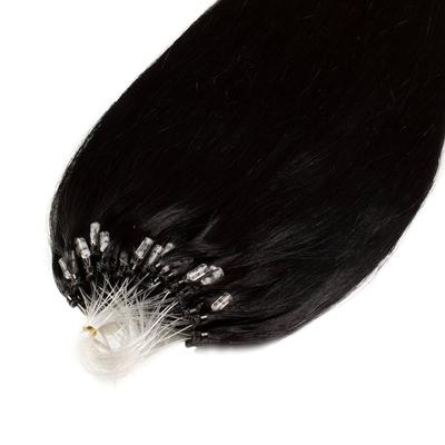 hair2heart - Microring Extensions Premium Echthaar #2/0 Schwarz 1g Haarextensions 25 ct Schwarz Damen (38.39 € / 1 ct)