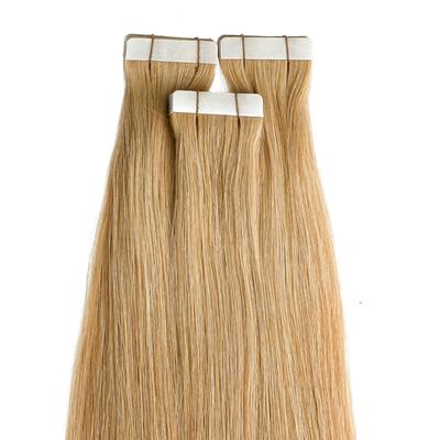 hair2heart - Tape Extensions Premium Echthaar #9/31 Lichtblond Gold-Asch Haarextensions Hellbraun Damen