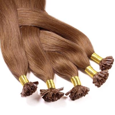hair2heart - Bonding Extensions Echthaar #8/03 Hellblond Natur-Gold 1g Haarextensions 25 ct Braun Damen (37.59 € / 1 ct) Image