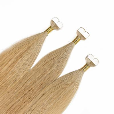 hair2heart Mini Tape Extensions Premium Echthaar #9/31 Lichtblond Gold-Asch 50cm Hellbraun Damen