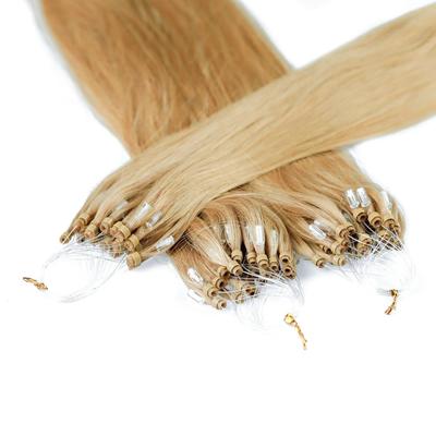 hair2heart Microring Extensions Echthaar #9/31 Lichtblond Gold-Asch 0.5g 50cm Hellbraun Damen Image