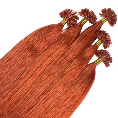 hair2heart - Bonding Extensions Premium Echthaar #8/43 Hellblond Rot-Gold 0,8g Haarextensions 25 ct Braun Damen (53.09 € / 1 ct)
