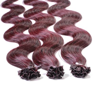 hair2heart - Bonding Extensions Echthaar #55/66 Hellbraun Intensiv Violett-Intensiv 1g Haarextensions 25 ct Schwarz Damen (38.19 € / 1 ct) Image