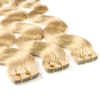 hair2heart Tape Extensions Echthaar #9/0 Lichtblond 40cm Nude Damen
