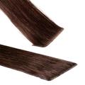 hair2heart - Invisible Tape Extensions Premium Echthaar #4/77 Mittelbraun Braun-Intensiv Haarextensions Braun Damen