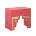 Suzie Coral Pink & Rattan Nightstand - TOV-B54202