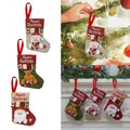 Chaussettes de Noël Père Noël pour enfants sac de bonbons ornements d'arbre de Noël décor de