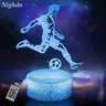 Nighdn-Veilleuses LED 3D avec télécommande USB pour enfants lampe de football veilleuse