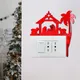 Autocollant acrylique de traîneau d'élans de Noël 3D interrupteurs de maison autocollant mural