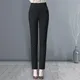 TUNIControl-Pantalon crayon taille haute pour femme coupe slim poches décontracté automne