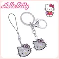 Sanurgente-Porte-clés Hello Kitty cordon de téléphone de dessin animé mignon porte-clés de couple