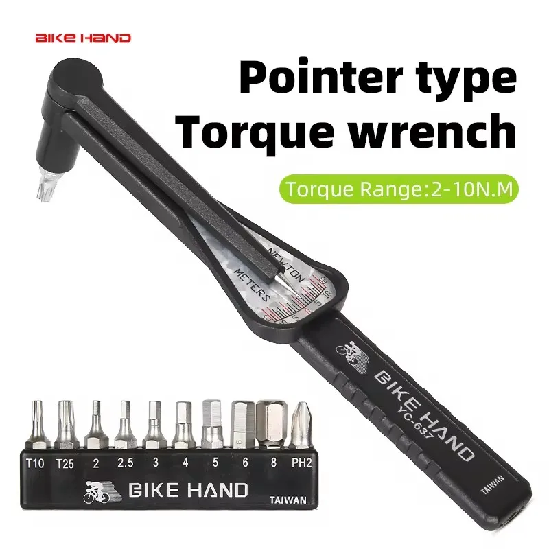 Outil de couple réglable de type pointeur de main de vélo, clé Allen, tournevis, outil de cyclisme, outils de réparation de vélo, 2-10 N.M
