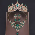 Ensemble de bijoux couronne baroque en cristal collier boucles d'oreilles biscuits patients