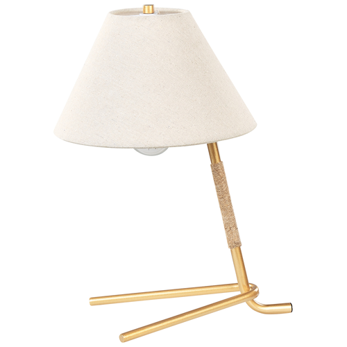 Tischlampe Gold Beige aus Metall Stoff Kegelform Nachttischlampe Tischleuchte für Schlafzimmer Wohnzimmer Flur
