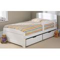 Friendship Mill Wooden Rainbow Kids Bed, Single Short, No Storage, White, Matching Guard Rail